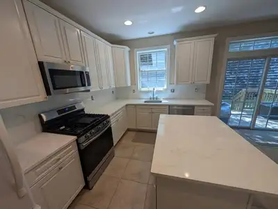 Quartz Countertops | Waterfall Island | Free Estimate, View more