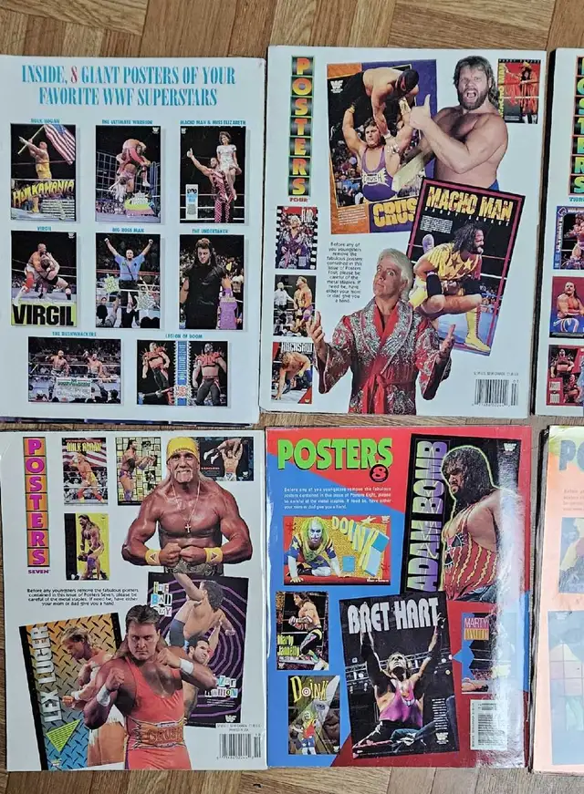 VINTAGE 1990S WWF PRESENTS WRESTLING  POSTERS MAGAZINE SETS WWE in Arts & Collectibles in Oakville / Halton Region - Image 9