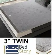3" twin memory foam mattress topper(bamboo/charcoal)