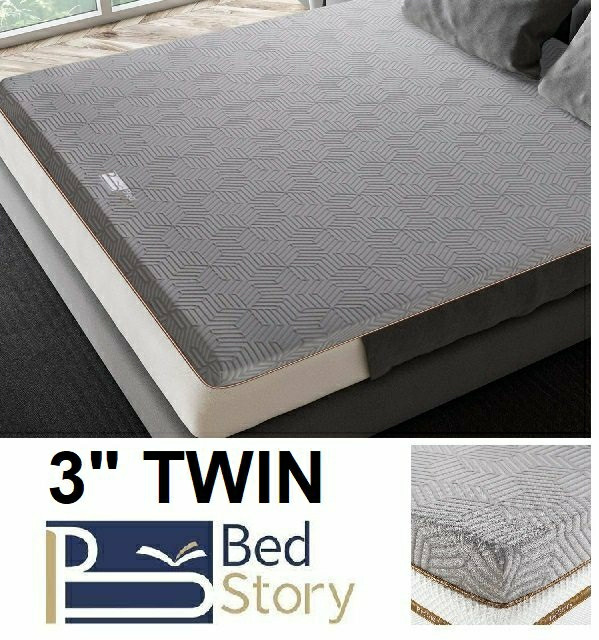 3" twin memory foam mattress topper(bamboo/charcoal) in Beds & Mattresses in City of Toronto