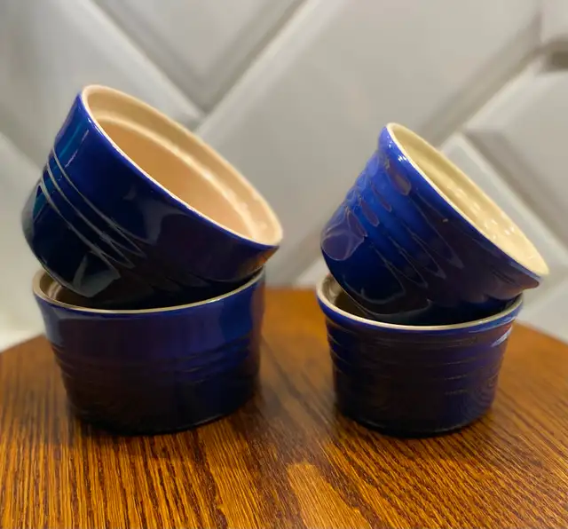 Le Creuset Stoneware Stackable Ramekins - Set of 4 in Indigo in Kitchen & Dining Wares in St. Albert - Image 3