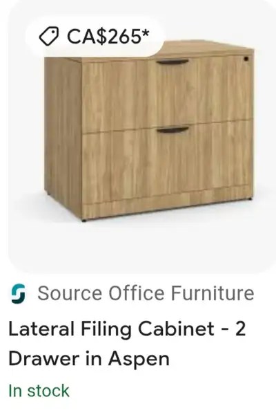 2 Wooden Filing Cabinets, View more