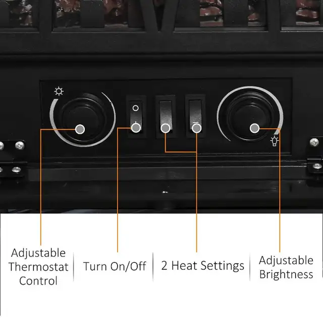 750W/1500W Free Stand Electric Fireplace Stove Heater Adjustabl in Stoves, Ovens & Ranges in Markham / York Region - Image 6