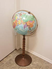 World Globe 31" Tall Floor Stand Terrestrial Earth 12" Globe