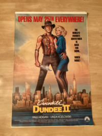 Original 27x40” coming soon poster for ‘Crocodile DUNDEE 2’