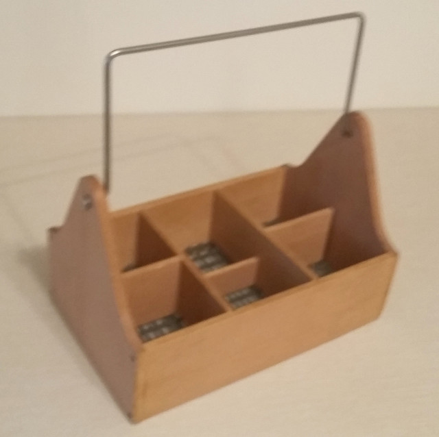 Wooden six-compartment carrier $3 in Hobbies & Crafts in Strathcona County