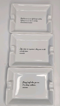 Vintage Collectable Literary Quote Ashtray/Trinket Trays 