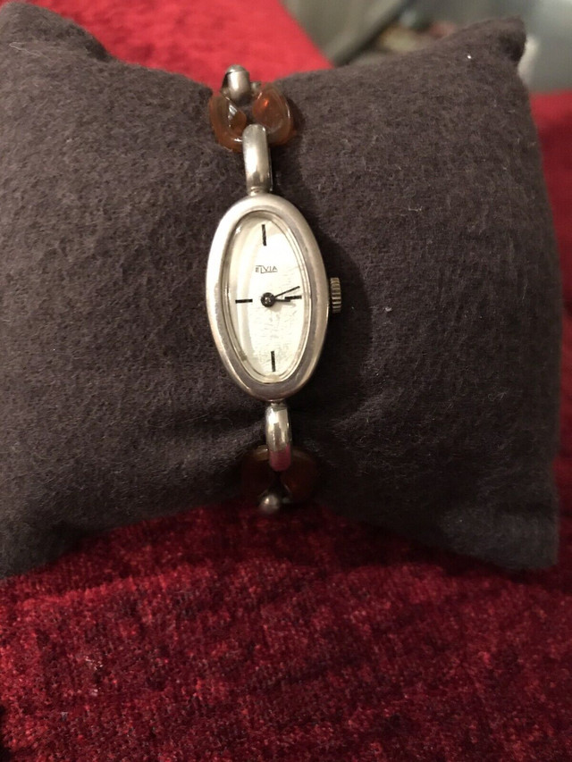 Montre Vintage Arg massif (Sterling)/Ambre dans Bijoux et montres  à Ville de Montréal