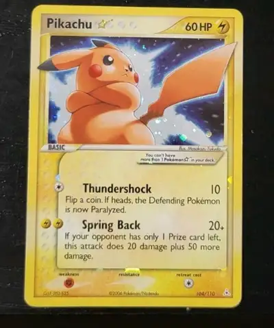 Pikachu Gold Star Pokemon Card, View more