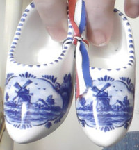 Ceramic Dutch Clogs Shoes Made in Holland 3.5 inches long.