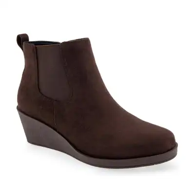 Aerosoles Women’s Brandi Wedge Ankle Boots Java Faux Suede Sz 5M, View more