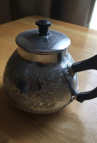 Wine bottle holder, russian style teapot and plate