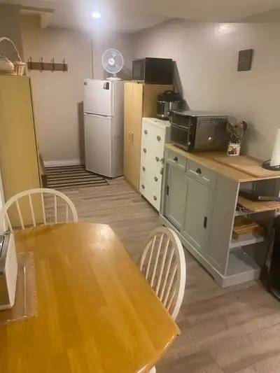 Private furnished basement unit available April 1rst. Shared entrance on main floor of the house. Me...