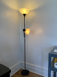 Simple Designs Floor Lamp with Reading Light BLACK