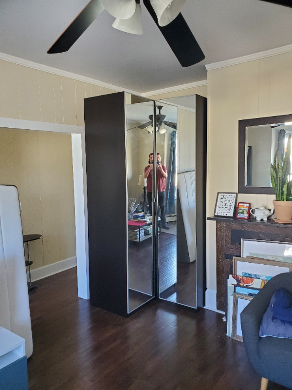 Tall IKEA PAX corner closet with mirrored doors Dressers & Wardrobes