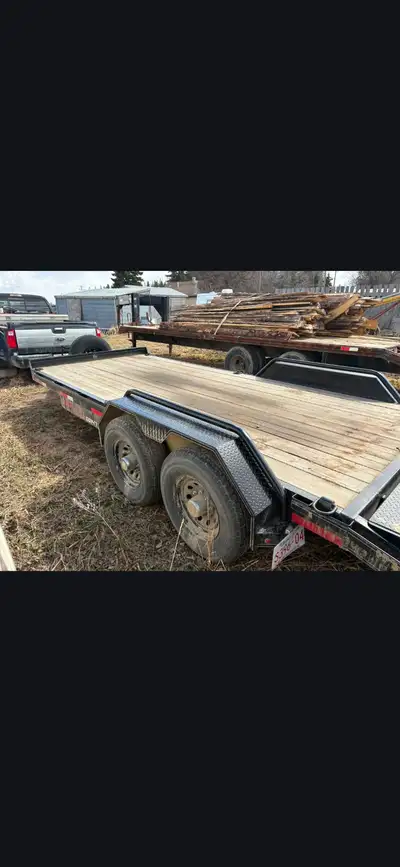 2024 20' equipment/car hauler trailer. 6,350Kgs GVWR rated. Electric brakes, LED lights, spare tire....