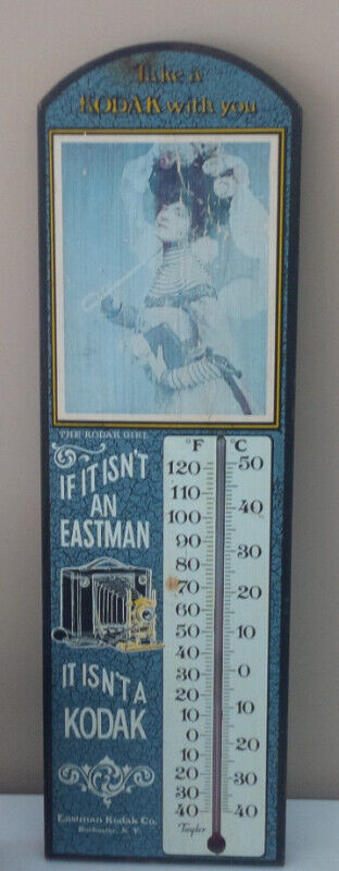 Kodak Thermometer In Wooden Frame, 23" Tall, Working Well in Arts & Collectibles in Stratford