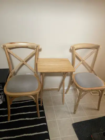 Cross Back Chairs and Table, View more