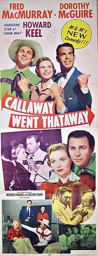Authentic movie poster for 1951 comedy, Callaway Went Thataway