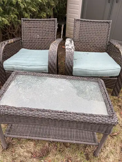 Patio chair and table, View more