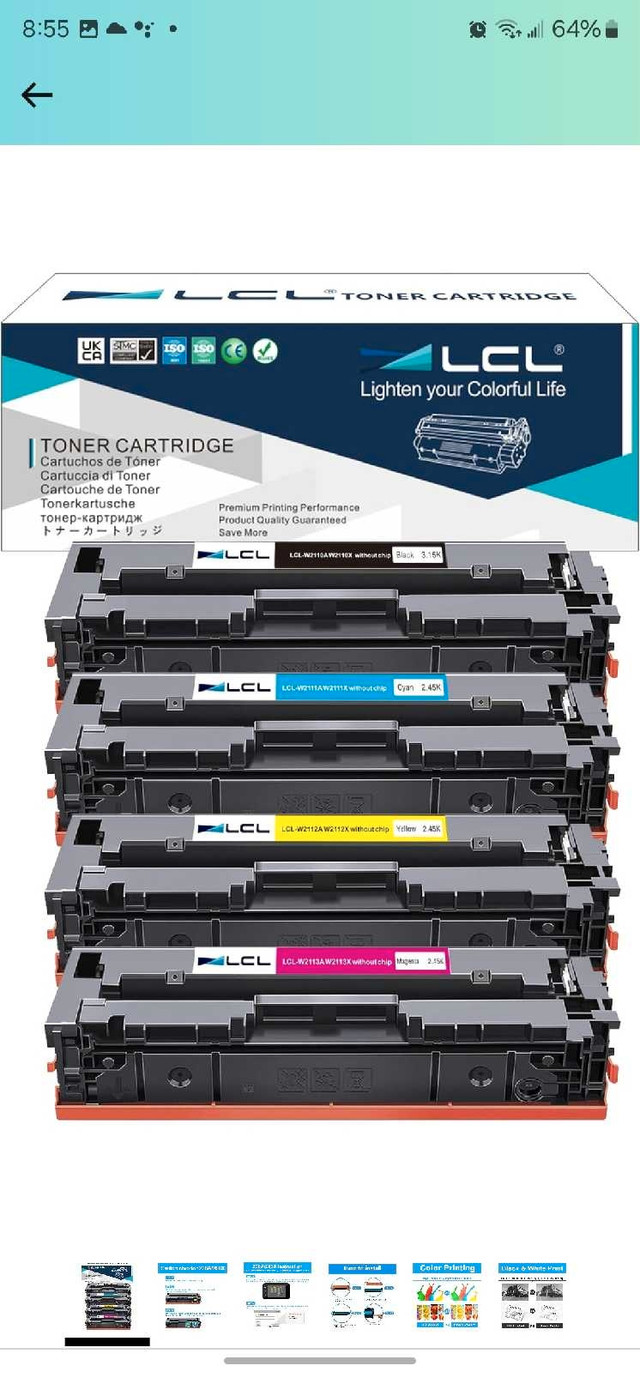 Without Chip LCL Compatible for HP 206A 206X W2110A W2110X W2111 in Printers, Scanners & Fax in Mississauga / Peel Region - Image 2