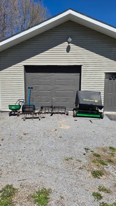 Lawn equipment for rent: Dethatcher (tow behind) - $20/day Aerator (tow behind) - $30/day Lawn Sweep...