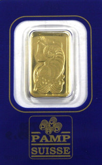 Lady Fortuna Gold PAMP vintage bar 5 g 24k .9999