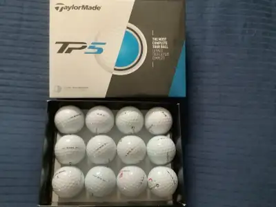 One dozen TaylorMade TP5 golf balls, View more