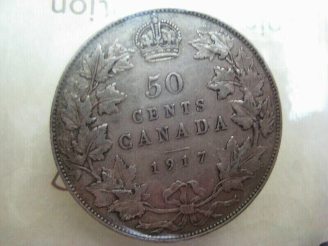 1917 Silver 50 Cent - ICCS VF-30 in Hobbies & Crafts in City of Halifax - Image 4