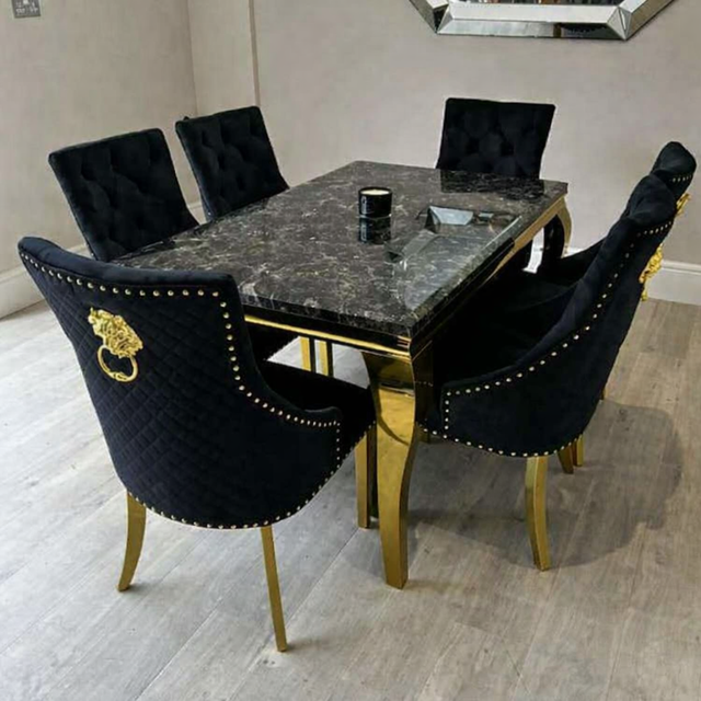 Ensemble Salle à Manger Marbre Doré – Offre Nouvel An in Dining Tables & Sets in Trois-Rivières - Image 3