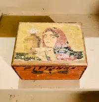 Antique Folk Art European Small Wood Box - VERY OLD