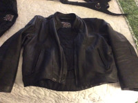  Leather motorcycle coat with zipping liner
