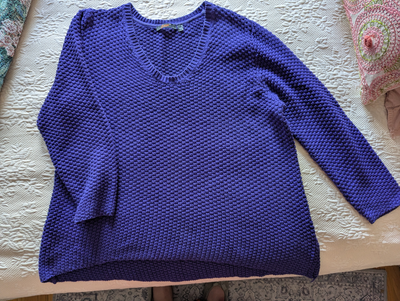 Size 1X sweater, cotton polyester blend., View more