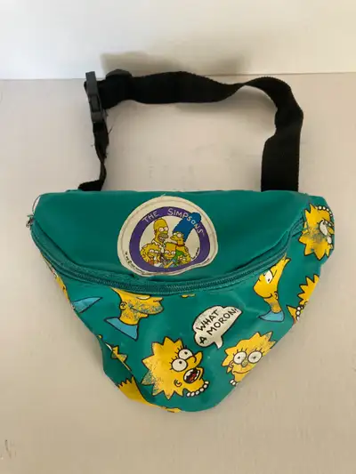 Vintage The Simpsons Green Fanny Pack Kids Bart Lisa 1990 Rare, View more