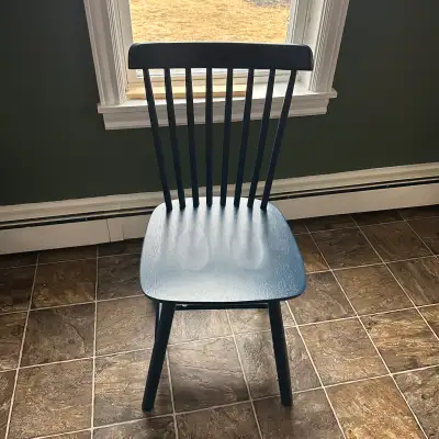Set of 4 blue chairs unboxed needs to be put together everything needed is in box I paid $ 598 chair...