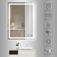 Miroir DEL réglable LED Vanity Bathroom Mirror defog, 3 colors