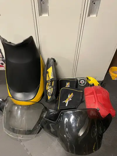 For sale spare Mxz parts from rev chassis snowmobiles. Perfect seat, travel bag, snow mitt covers, w...