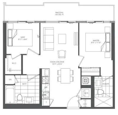 Rent New 2BR + 2WR MCity 2 SQ 1  City Center Mississauga Condo