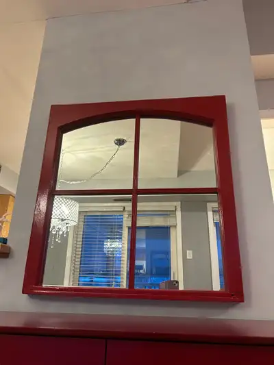 Rustic Red Framed Mirror, View more