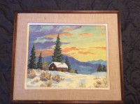 Winter scene oil panting art