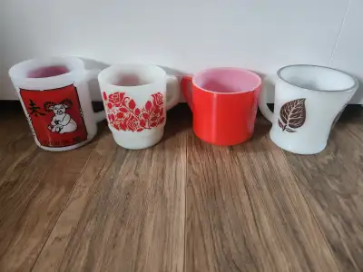 VINTAGE MILK GLASS coffee mugs ($5 ea.), View more