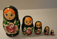 Vintage Rare Russian Babushka Small Nesting Dolls