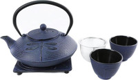 Japanese cast iron tea pot set