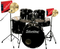 Silvertone 5 Piece Drum Kit w/Sabian SBR HiHat/Cymbals