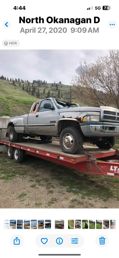 Red 2006 H&H Highboy trailer heavy 2-7000lb axle 4” Cinch traps every 4’ c/w 4”straps