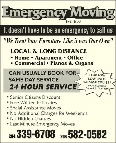 Emergency Moving is a local business that has been servicing Winnipeg and the surrounding area since...