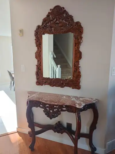 Ornate Mirror Table Set, View more