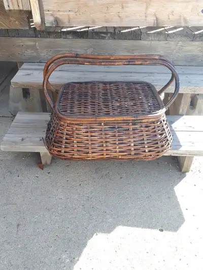 Large Woven Wicker Wooden Handles Picnic Basket, View more
