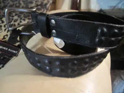 Pierre Cardin Belt  Black Leather Pebble Pattern  New With Tags, View more