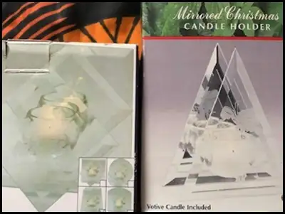 2 Christmas tea light candle holders with glass and mirror $15, View more